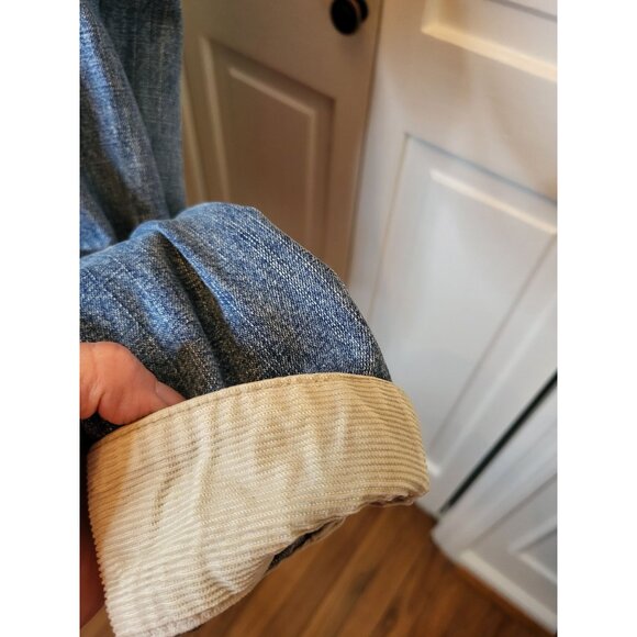 Vintage y2k Medium Wash Denim Jacket Bass L Corduroy Classic American Western - Picture 6 of 8
